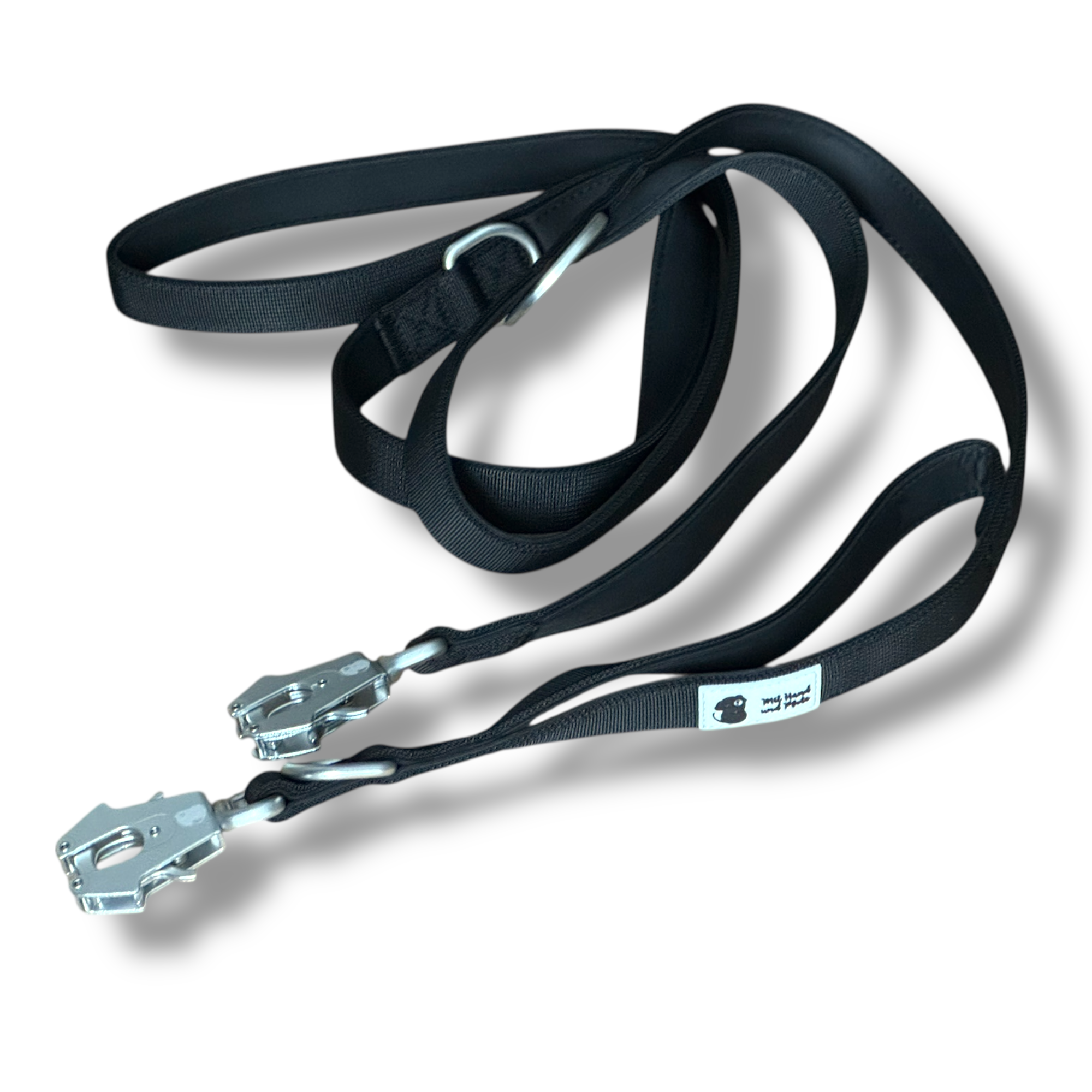 Hundeleine Secure mit integriertem Kurzführer schwarz