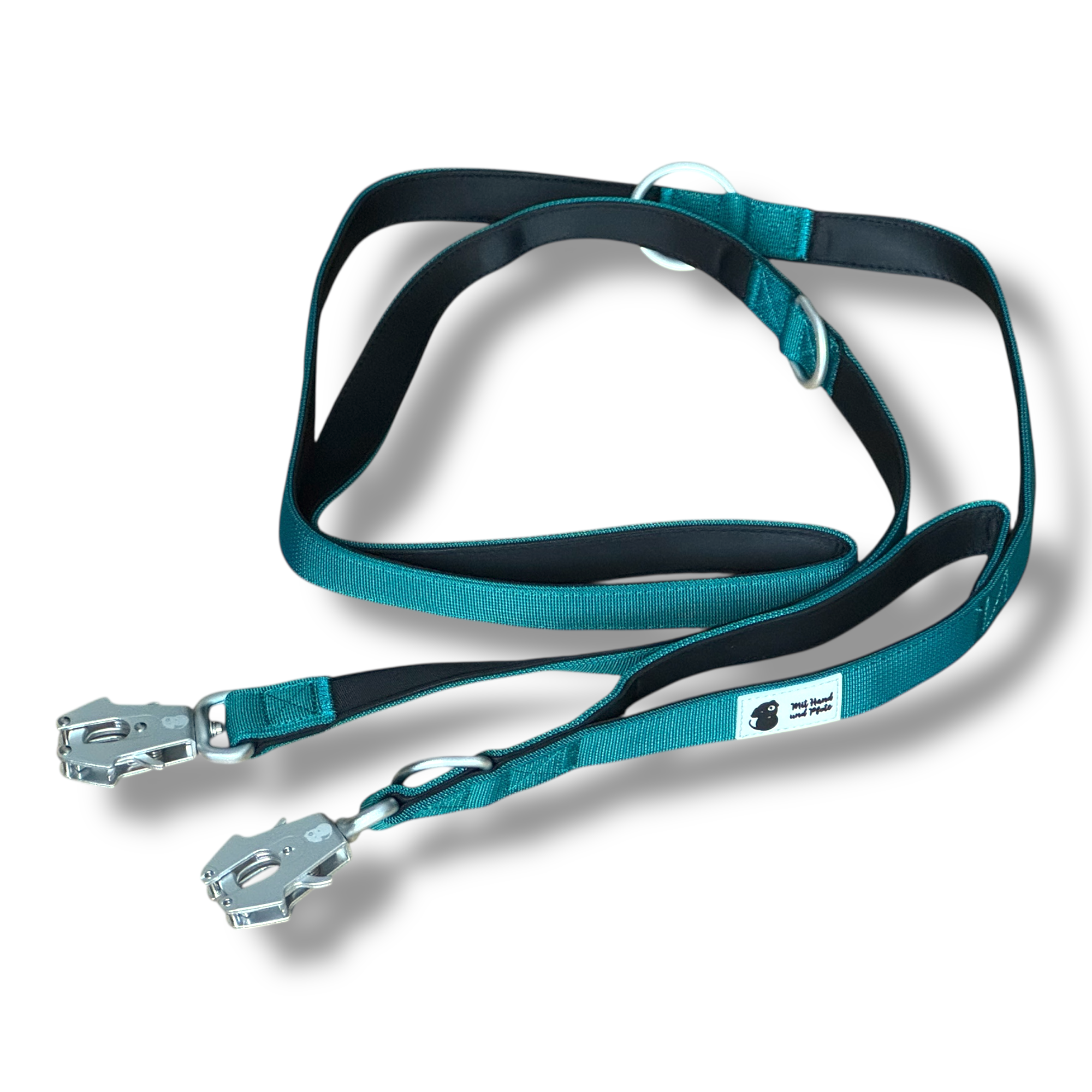 Hundeleine mit integriertem Kurzführer Teal